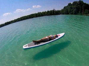 Wörthsee helltürkieses Wasser SUP Board