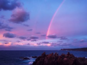 Sardinien Sonnenuntergang Regenbogen