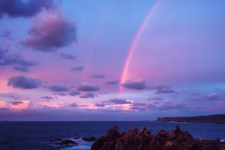 Sardinien Sonnenuntergang Regenbogen